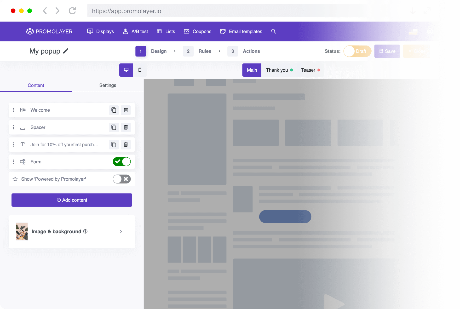 Popup builder tool image